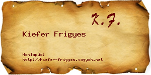 Kiefer Frigyes névjegykártya